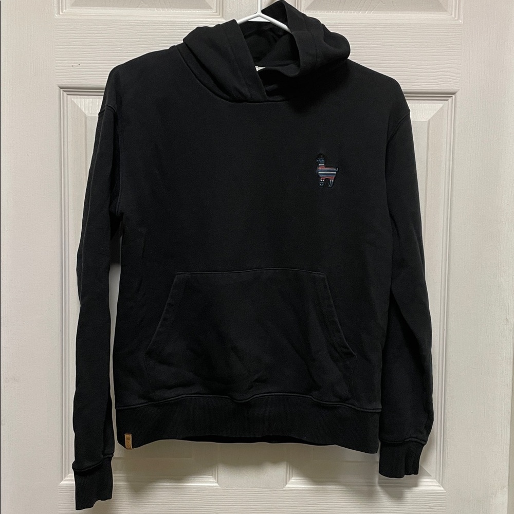 10Tree | Black | Peru Embroidered Llama Hoodie | Pullover | Size XS